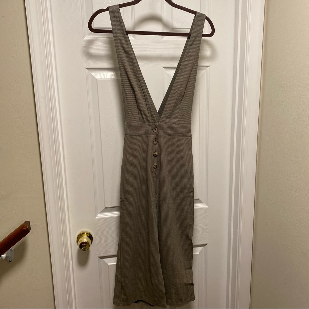 Olive Green Pinstripe Jumper